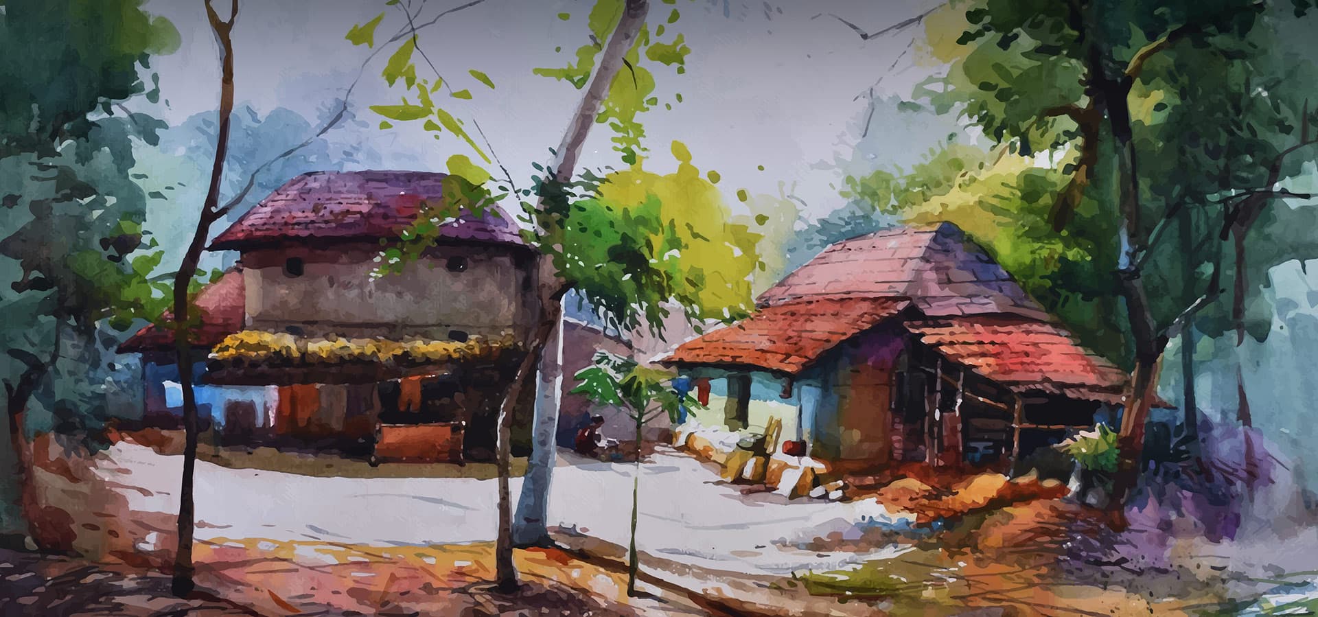 Water colouring class